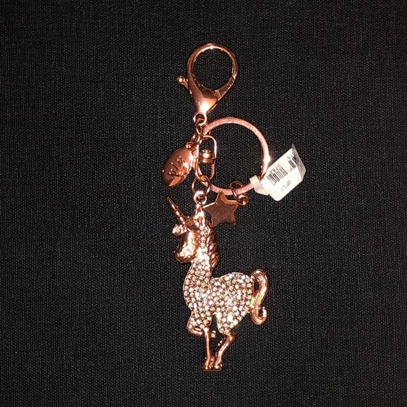 Hallmark Bejeweled Rose Gold Unicorn Keychain - Picture 2 of 3